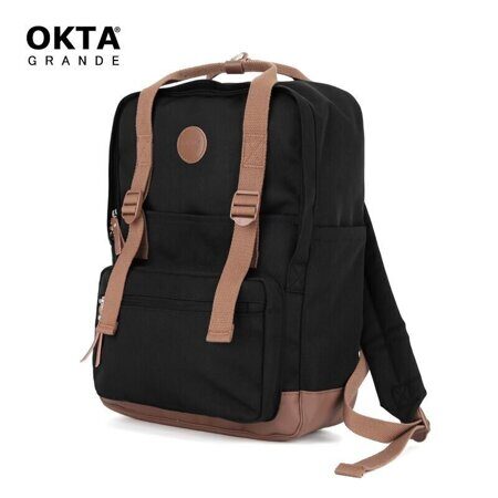 Рюкзак Okta Grande 1085B Vintage 14" Black/Brown, черный с коричневым